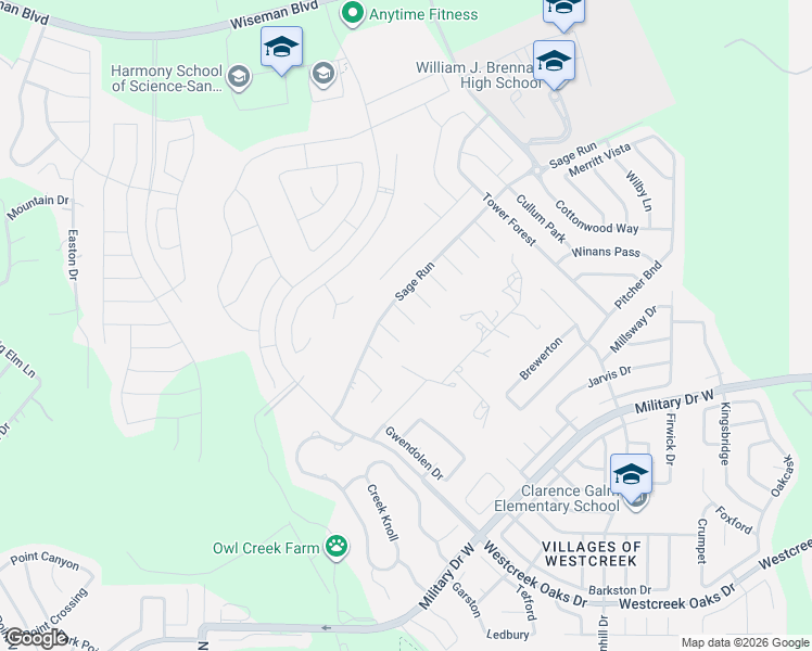 map of restaurants, bars, coffee shops, grocery stores, and more near 12002 Vintage Point in San Antonio