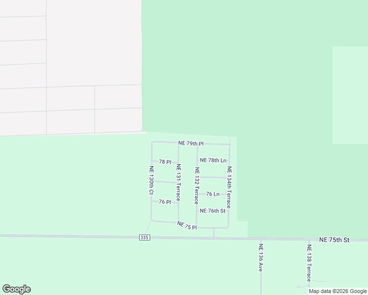 map of restaurants, bars, coffee shops, grocery stores, and more near 7668-7756 Northeast 132 Terrace in Bronson