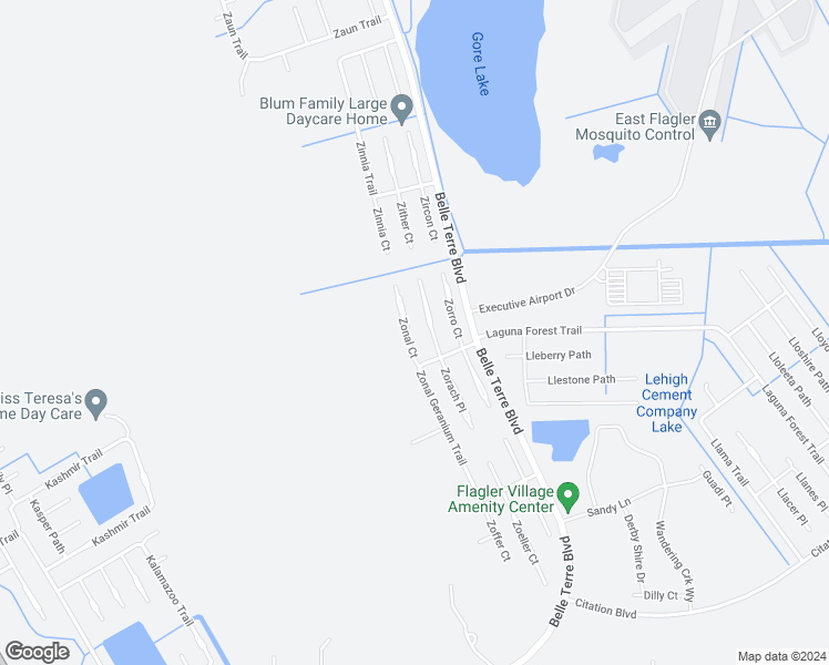 map of restaurants, bars, coffee shops, grocery stores, and more near 8 Zonal Court in Palm Coast