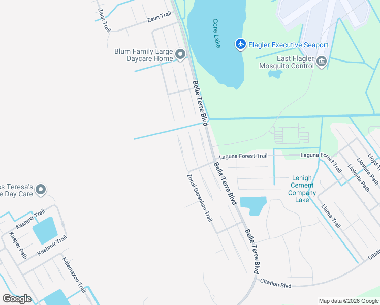 map of restaurants, bars, coffee shops, grocery stores, and more near 8 Zonal Court in Palm Coast