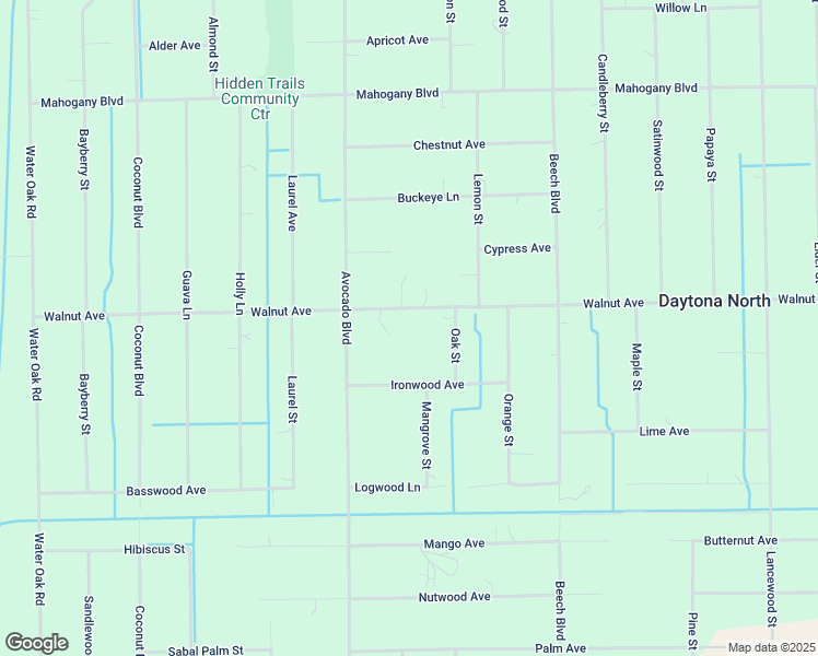 map of restaurants, bars, coffee shops, grocery stores, and more near 5811 Walnut Avenue in Bunnell