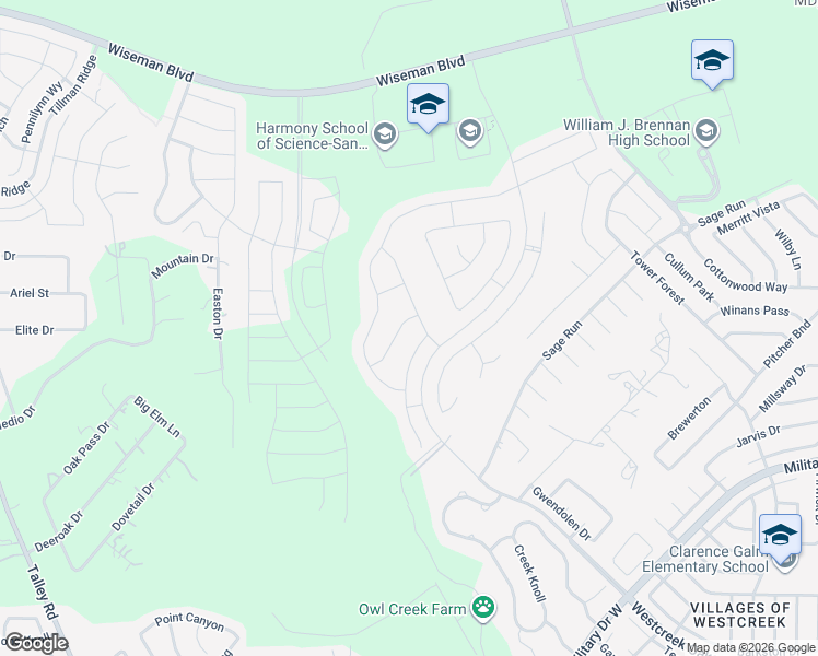 map of restaurants, bars, coffee shops, grocery stores, and more near 1742 Doubleday Lane in San Antonio