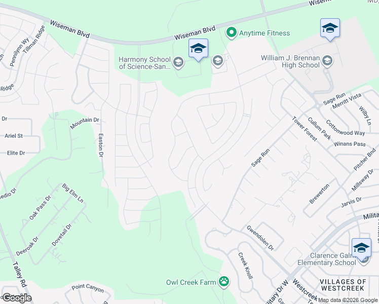 map of restaurants, bars, coffee shops, grocery stores, and more near 1742 Doubleday Lane in San Antonio