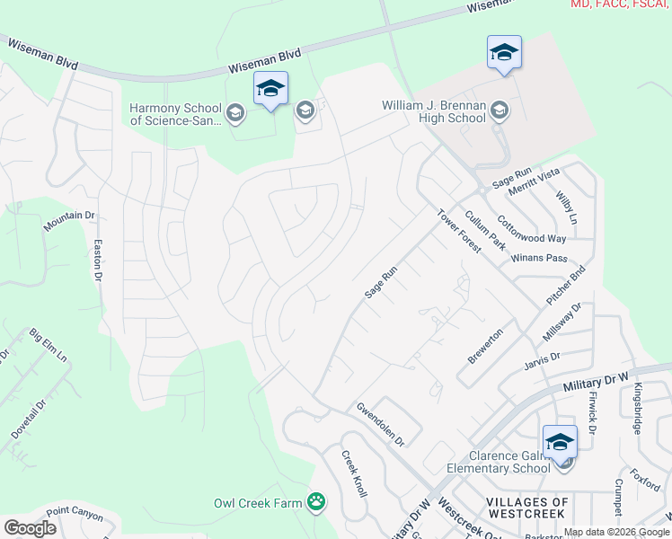map of restaurants, bars, coffee shops, grocery stores, and more near 2018 Bailey Forest in San Antonio