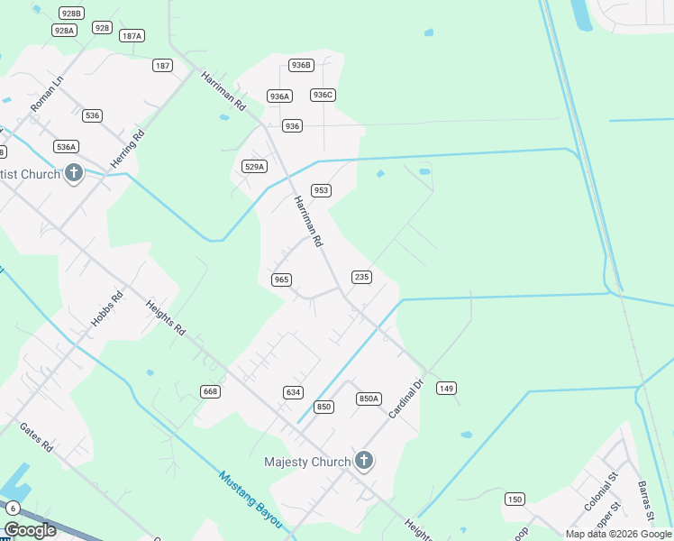 map of restaurants, bars, coffee shops, grocery stores, and more near 2396 County Road 529 in Alvin