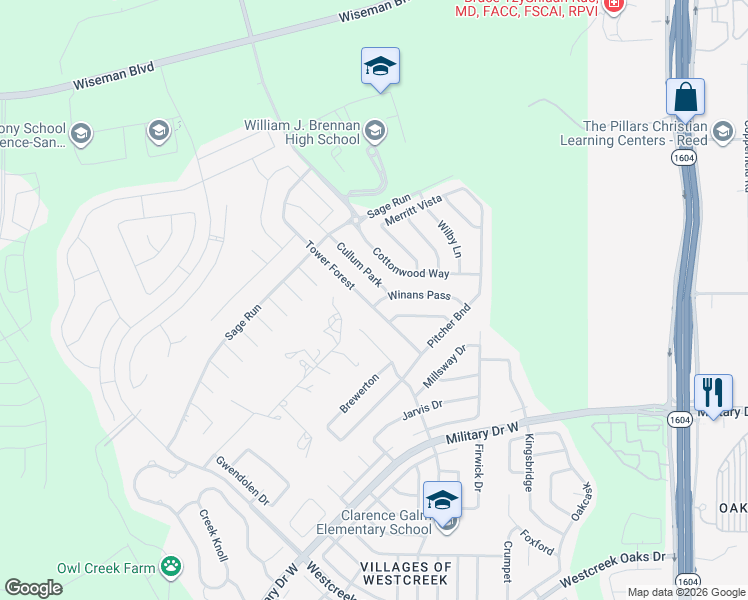 map of restaurants, bars, coffee shops, grocery stores, and more near 2010 Cullum Park in San Antonio
