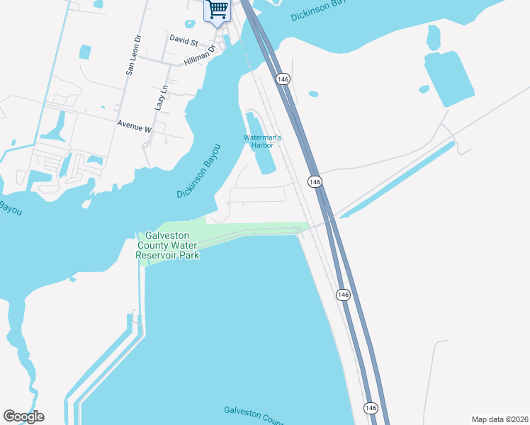 map of restaurants, bars, coffee shops, grocery stores, and more near 8802 Marie Drive in Dickinson