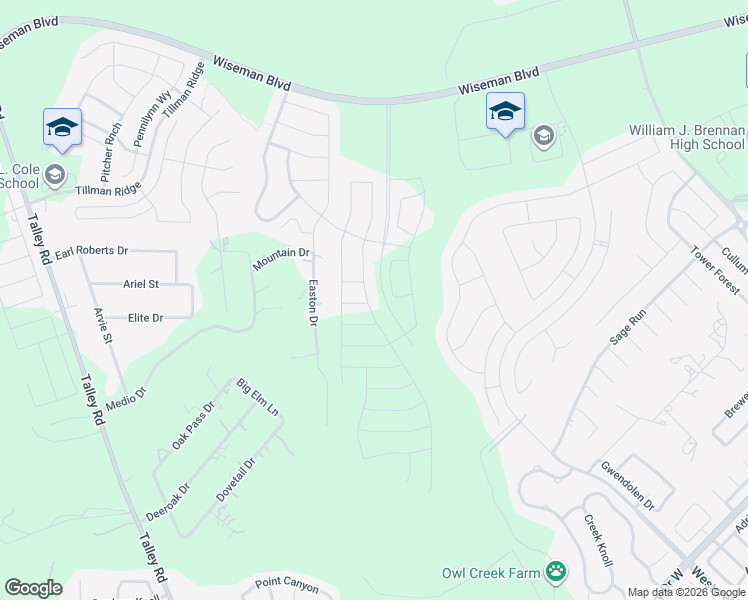 map of restaurants, bars, coffee shops, grocery stores, and more near 1918 Easton Drive in San Antonio