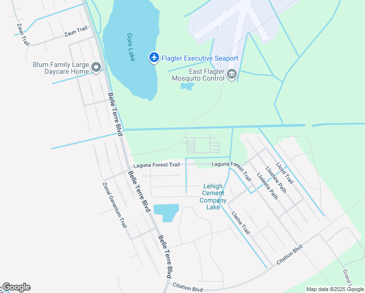 map of restaurants, bars, coffee shops, grocery stores, and more near 100 Airport Executive Drive in Palm Coast