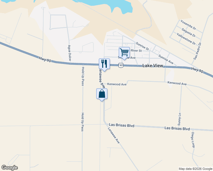 map of restaurants, bars, coffee shops, grocery stores, and more near 204 Lenawee Ave in Del Rio