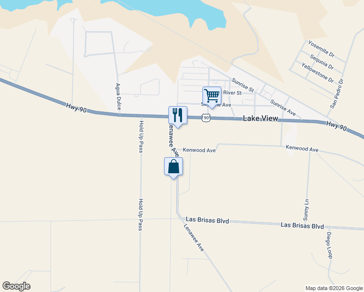 map of restaurants, bars, coffee shops, grocery stores, and more near 204 Lenawee Ave in Del Rio