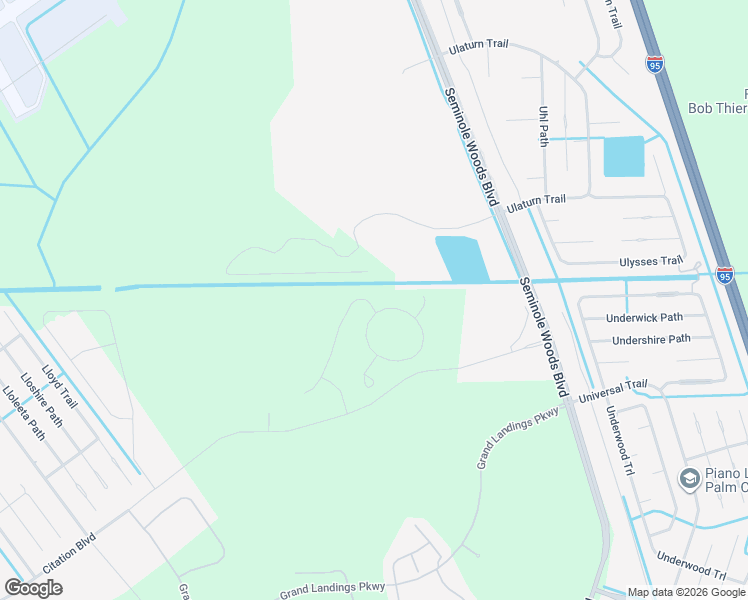 map of restaurants, bars, coffee shops, grocery stores, and more near Seminole Woods Boulevard in Palm Coast