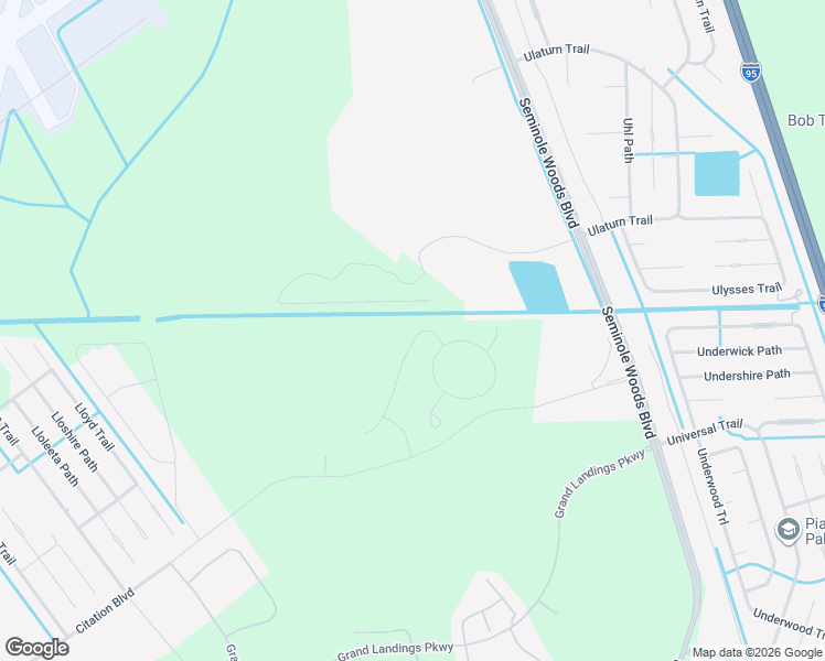 map of restaurants, bars, coffee shops, grocery stores, and more near 359 AIrport Commerce Center Way in Palm Coast
