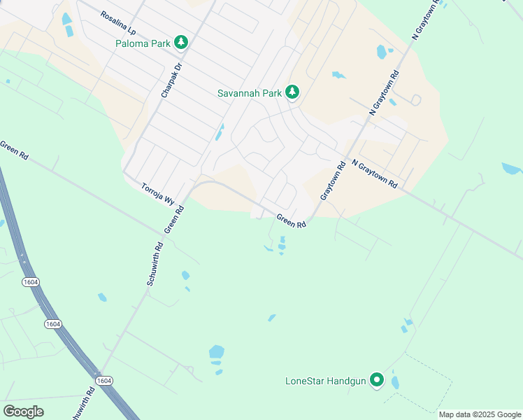 map of restaurants, bars, coffee shops, grocery stores, and more near 9830 Green Road in Converse