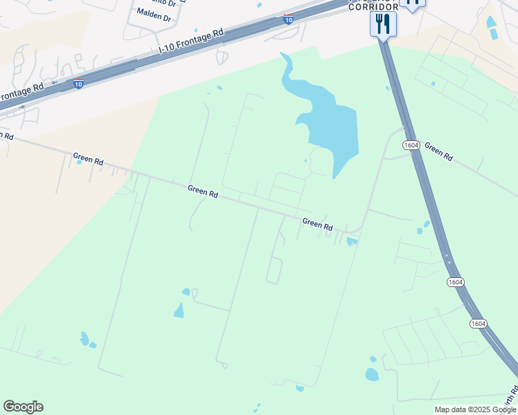 map of restaurants, bars, coffee shops, grocery stores, and more near 9289 Green Road in Converse