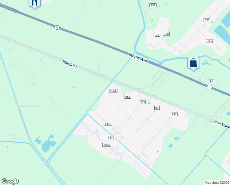 map of restaurants, bars, coffee shops, grocery stores, and more near 8813 Ridgecrest Drive in Manvel