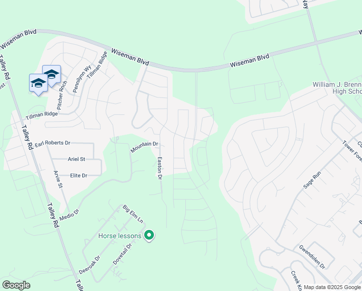 map of restaurants, bars, coffee shops, grocery stores, and more near 1401-1733 Easton Drive in San Antonio