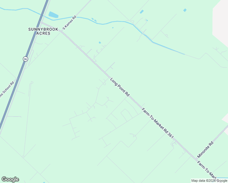 map of restaurants, bars, coffee shops, grocery stores, and more near 7302 FM 361 Road in Richmond