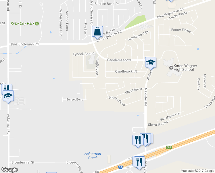 map of restaurants, bars, coffee shops, grocery stores, and more near 2706 Harvest Creek in San Antonio