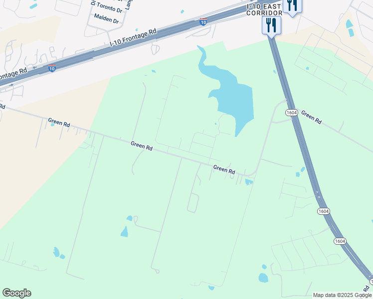 map of restaurants, bars, coffee shops, grocery stores, and more near 9289-9383 Green Road in Converse