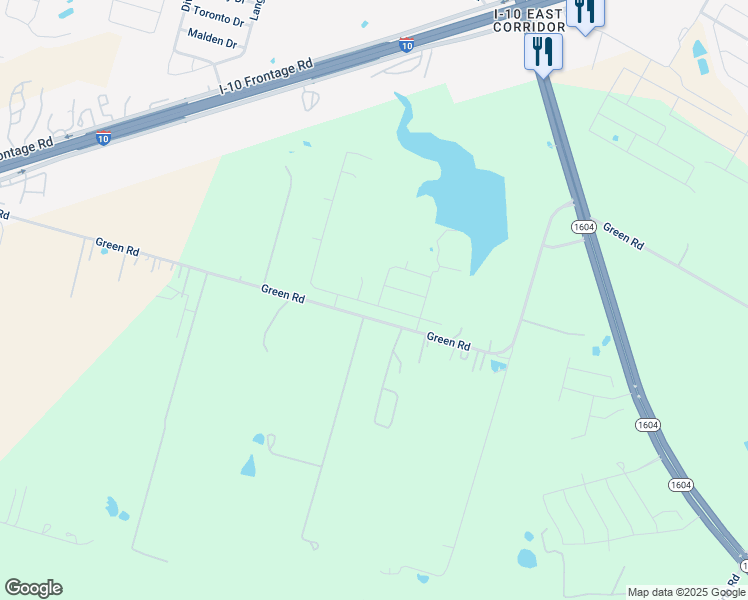 map of restaurants, bars, coffee shops, grocery stores, and more near 9289-9383 Green Road in Converse