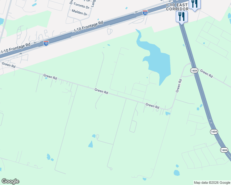 map of restaurants, bars, coffee shops, grocery stores, and more near 9210-9282 Green Road in Converse