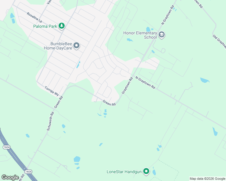 map of restaurants, bars, coffee shops, grocery stores, and more near 9765-9819 Green Road in Converse