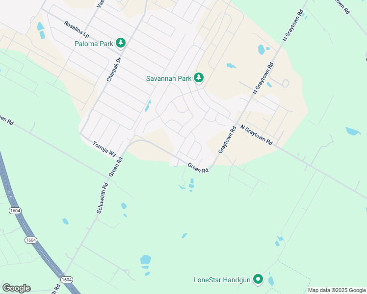 map of restaurants, bars, coffee shops, grocery stores, and more near 9830 Green Road in Converse