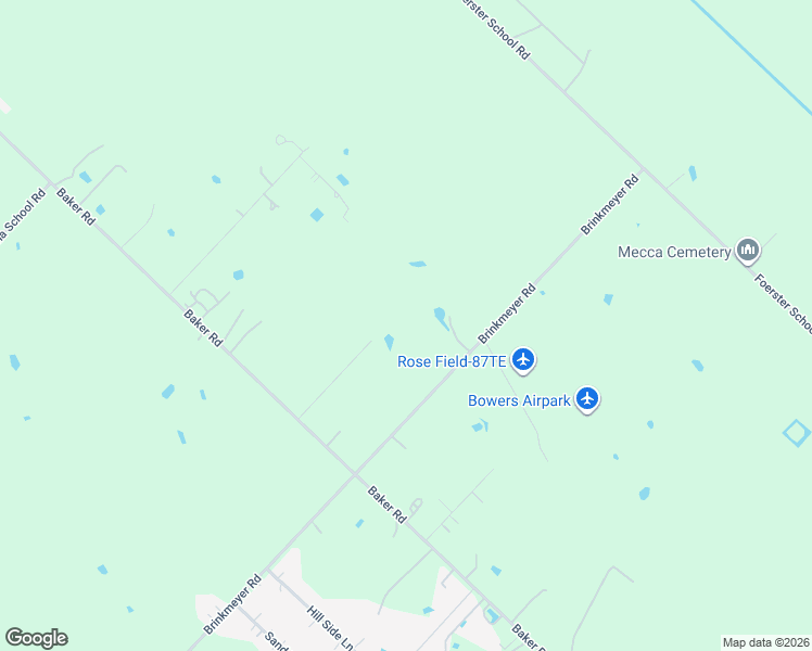 map of restaurants, bars, coffee shops, grocery stores, and more near 7630 Brinkmeyer Road in Needville
