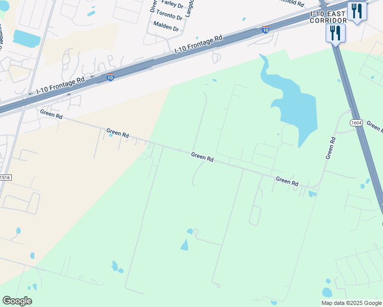 map of restaurants, bars, coffee shops, grocery stores, and more near 9213 Green Road in Converse