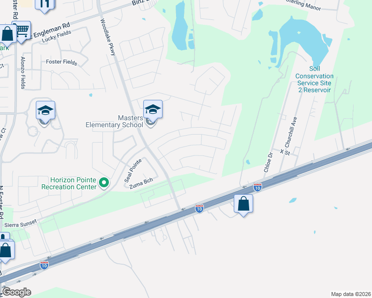 map of restaurants, bars, coffee shops, grocery stores, and more near 7211 Marina Del Rey in Converse