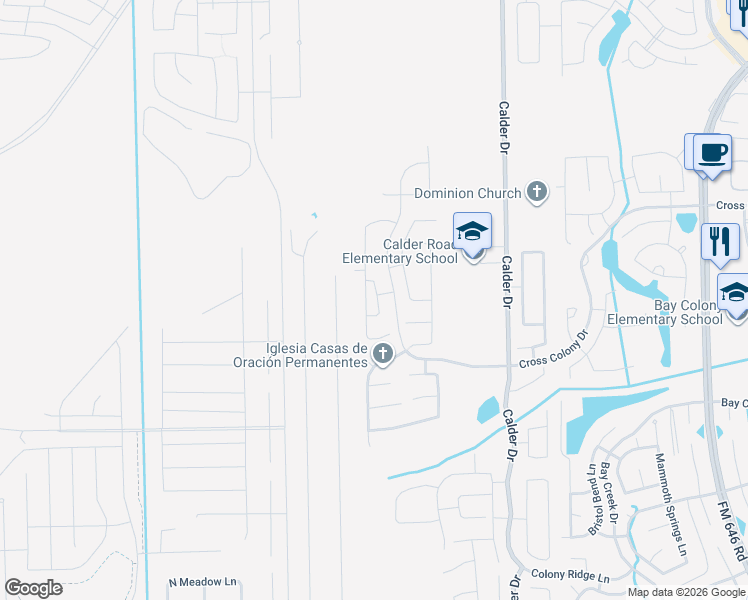 map of restaurants, bars, coffee shops, grocery stores, and more near 6550 Geisler Crossing Lane in San Leon