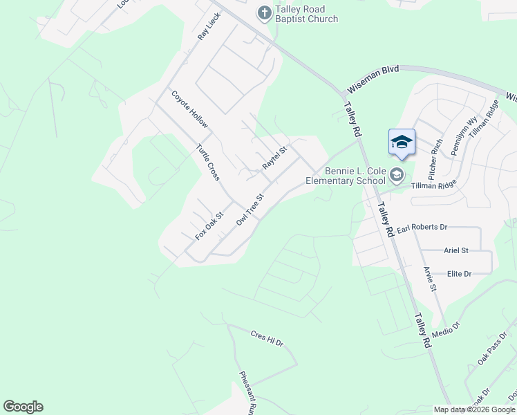 map of restaurants, bars, coffee shops, grocery stores, and more near 13539 Elm Forrest in San Antonio