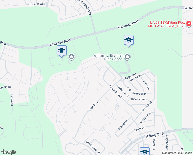 map of restaurants, bars, coffee shops, grocery stores, and more near 12031 Pitcher Road in San Antonio
