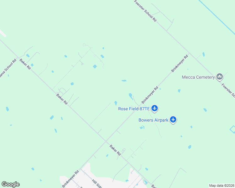 map of restaurants, bars, coffee shops, grocery stores, and more near 7630 Brinkmeyer Road in Needville