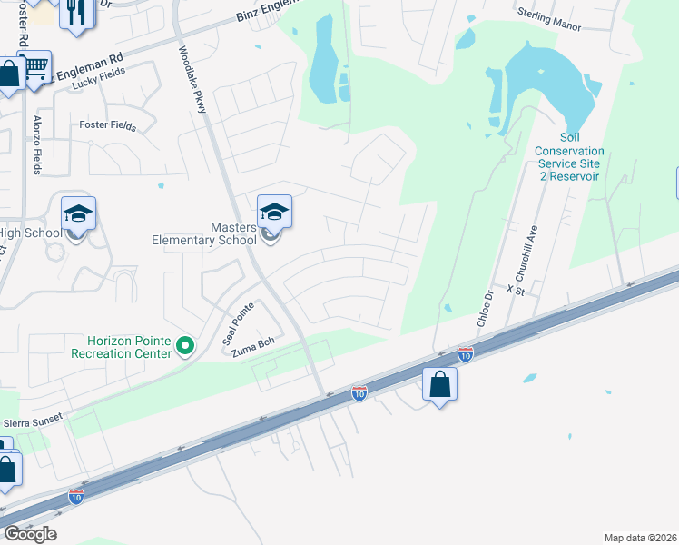 map of restaurants, bars, coffee shops, grocery stores, and more near 7211 Marina Del Rey in Converse