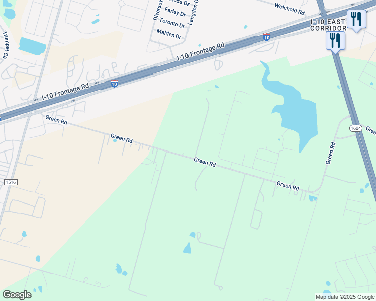 map of restaurants, bars, coffee shops, grocery stores, and more near 9175-9213 Green Road in Converse