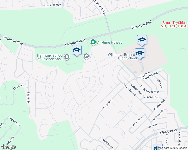 map of restaurants, bars, coffee shops, grocery stores, and more near 12117 Merritt villa in San Antonio