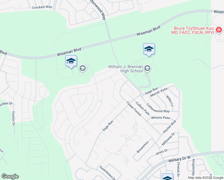 map of restaurants, bars, coffee shops, grocery stores, and more near 12031 Pitcher Road in San Antonio
