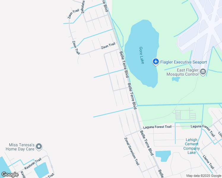 map of restaurants, bars, coffee shops, grocery stores, and more near 13 Zinnia Trail in Palm Coast