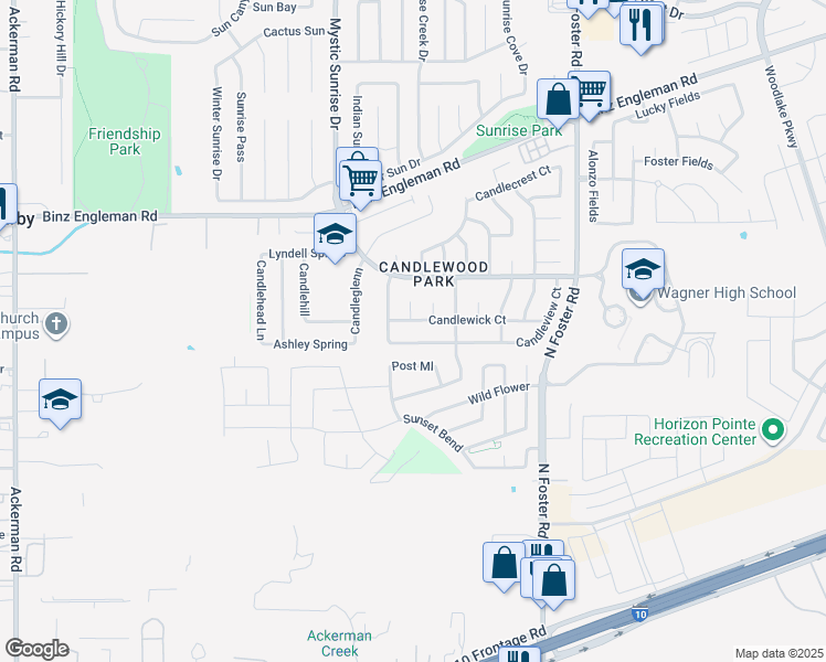 map of restaurants, bars, coffee shops, grocery stores, and more near 6229 Candleview Court in San Antonio