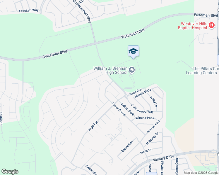 map of restaurants, bars, coffee shops, grocery stores, and more near 11906 Tower Forest in San Antonio