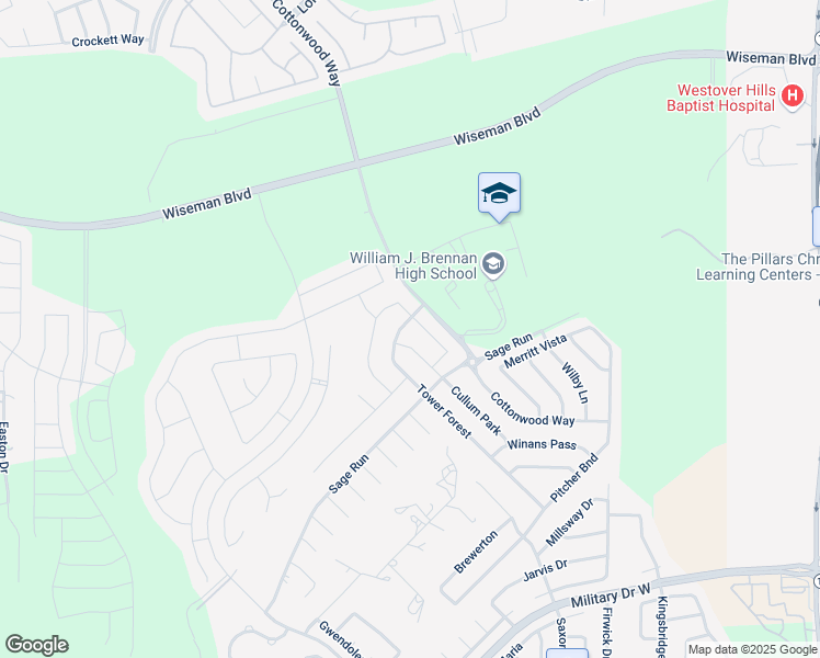 map of restaurants, bars, coffee shops, grocery stores, and more near 11906 Tower Forest in San Antonio