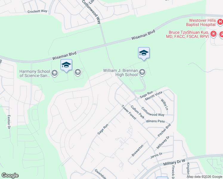 map of restaurants, bars, coffee shops, grocery stores, and more near 11908 Pitcher Road in San Antonio