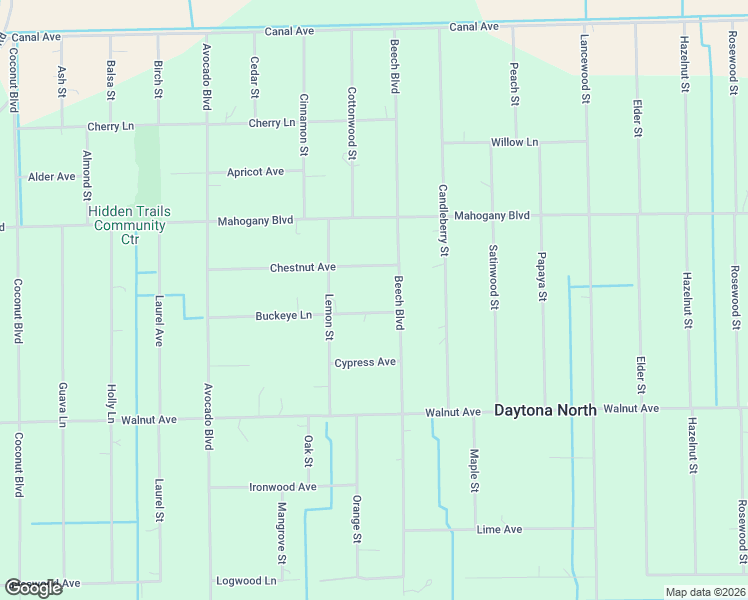 map of restaurants, bars, coffee shops, grocery stores, and more near 5571 Chestnut Avenue in Bunnell