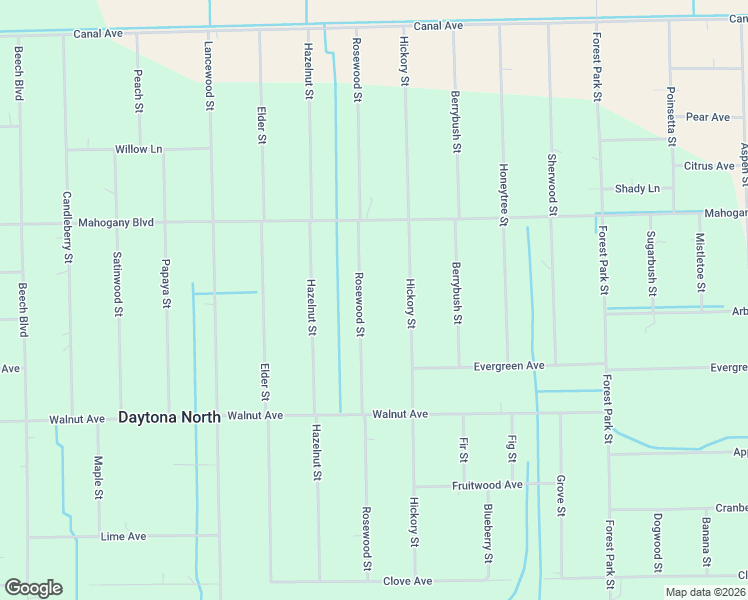 map of restaurants, bars, coffee shops, grocery stores, and more near 1697 Rosewood St in Bunnell