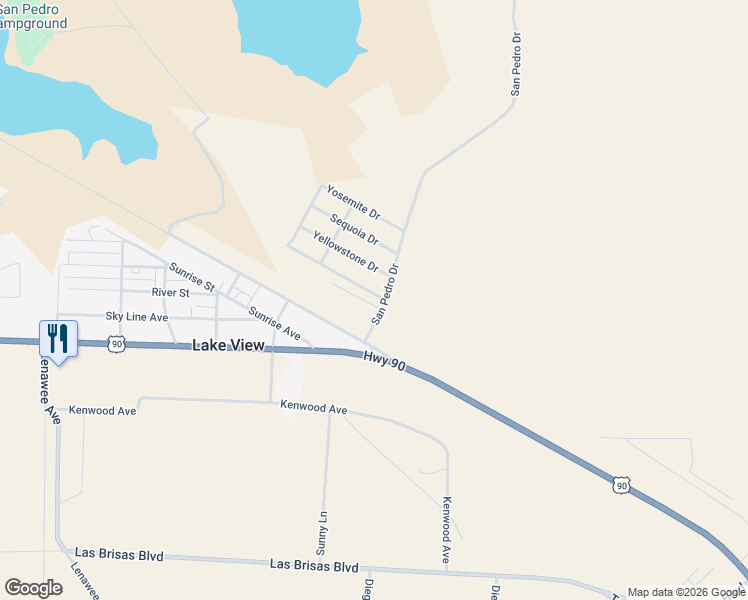 map of restaurants, bars, coffee shops, grocery stores, and more near 101 Shadow Mountain Rd in Del Rio