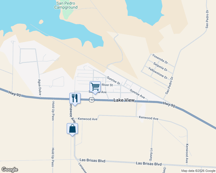 map of restaurants, bars, coffee shops, grocery stores, and more near 209 River Street in Del Rio