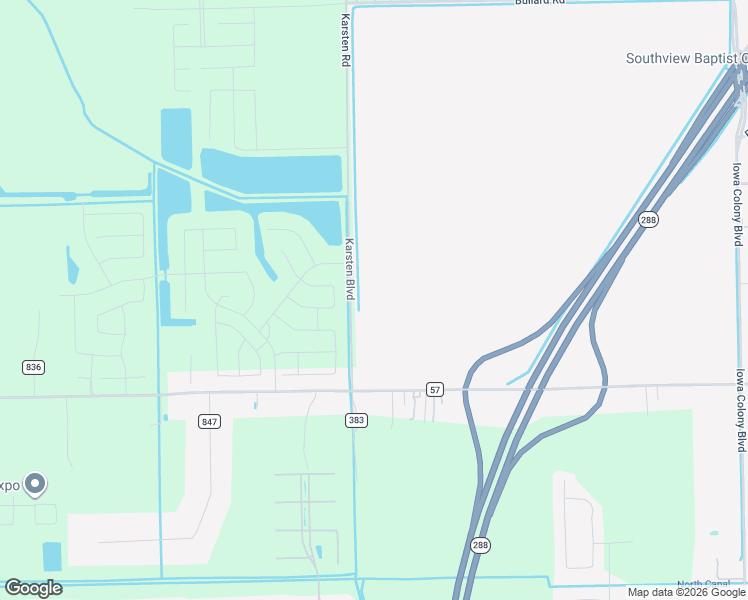 map of restaurants, bars, coffee shops, grocery stores, and more near 8975 Karsten Road in Rosharon