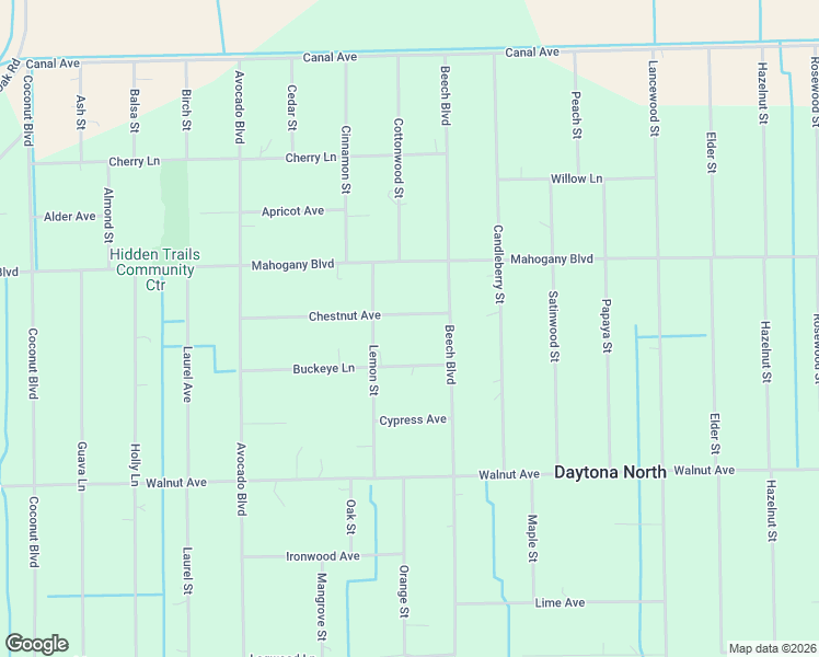 map of restaurants, bars, coffee shops, grocery stores, and more near 5571 Chestnut Avenue in Bunnell